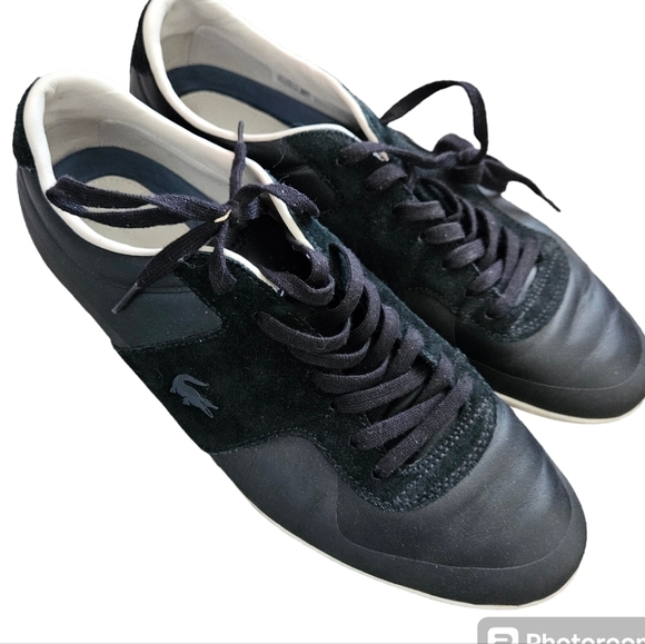 Lacoste Other - La Coste  Turnier 316 black leather suede laces sneakers size 9